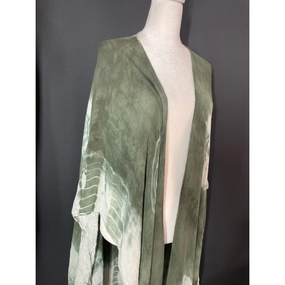 Torid Olive Green Tie Dye Kimono Wrap One Size Swim Cover Up Boho Beach Travel